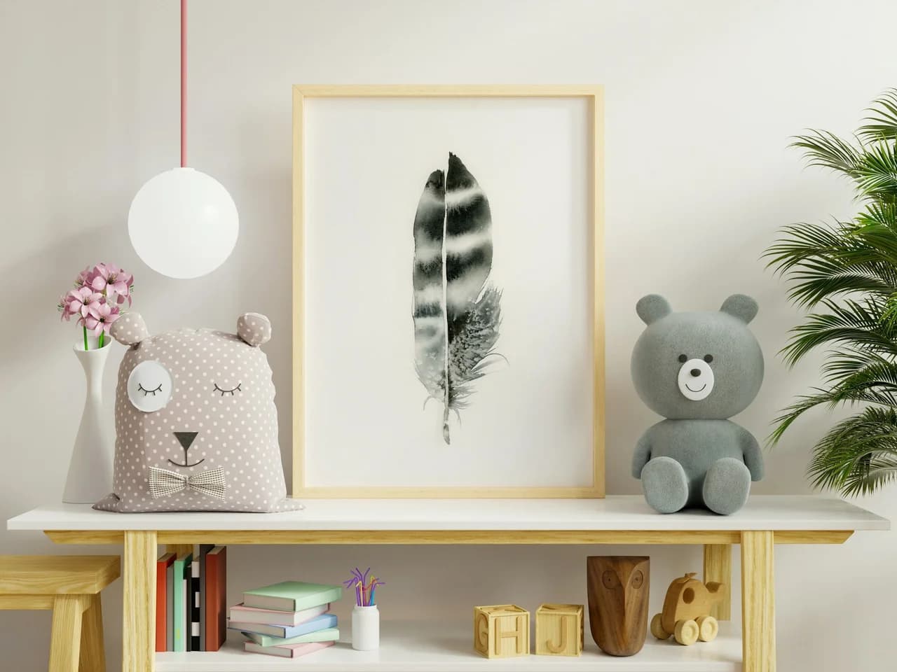 Hawk shown in a room setting