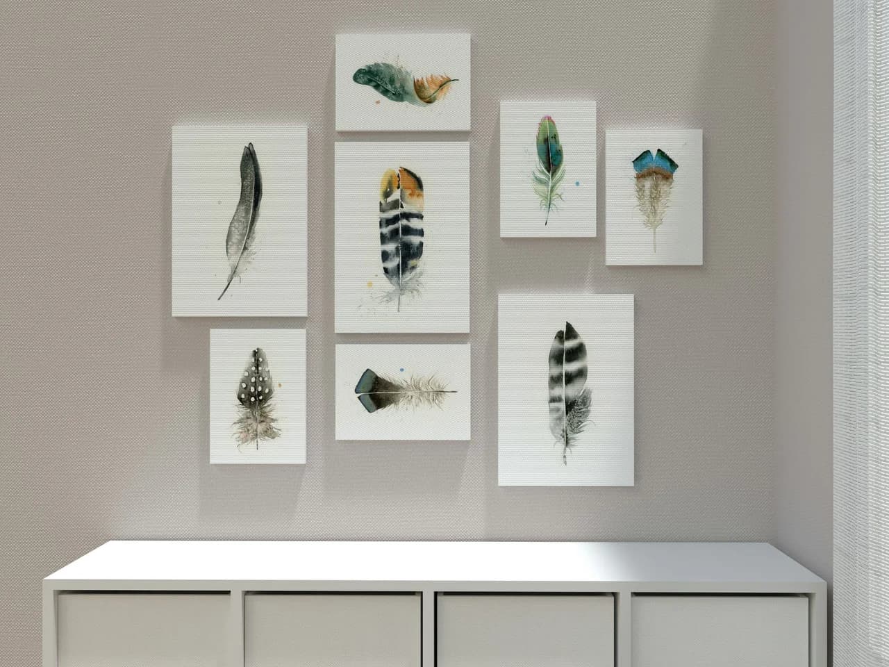 Hawk shown in a room setting