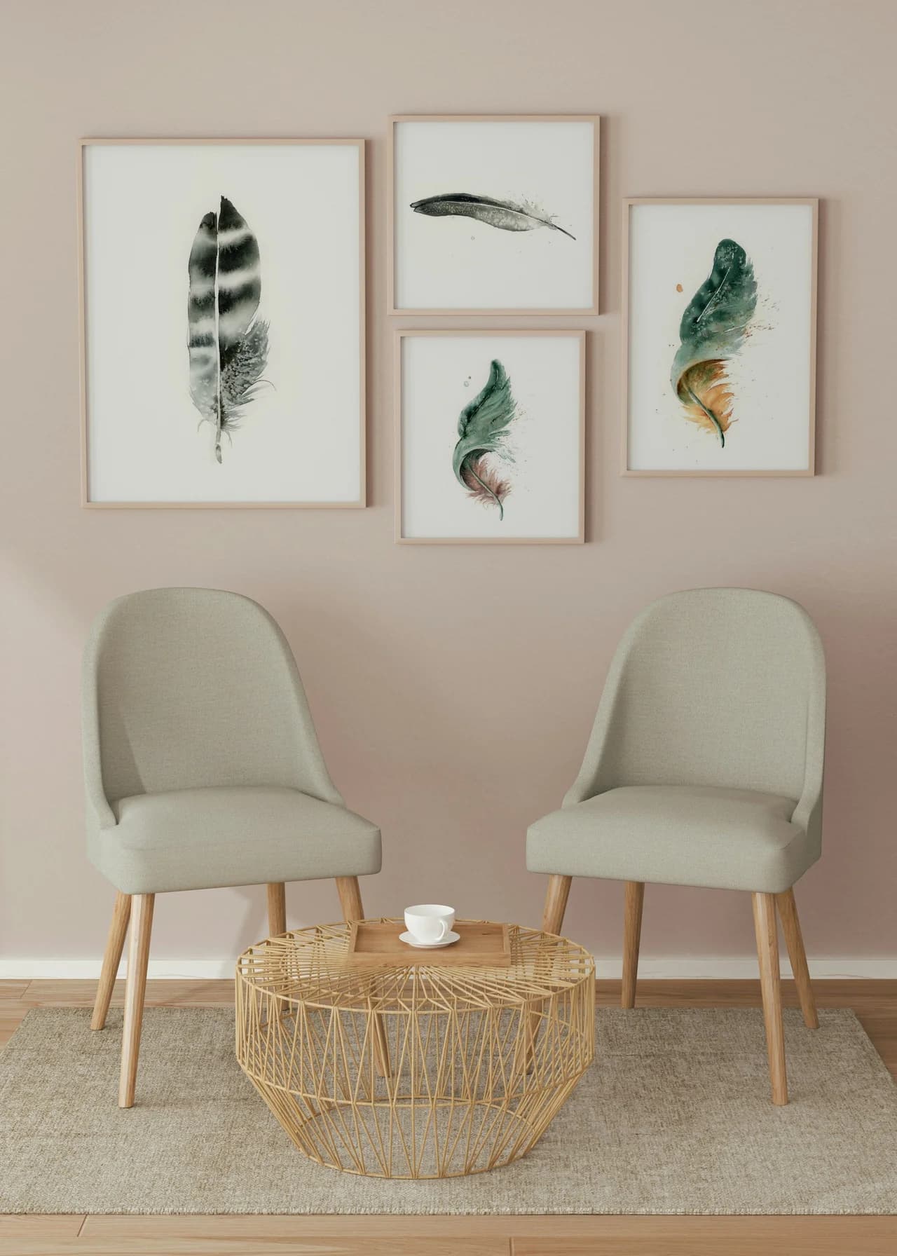 Hawk shown in a room setting