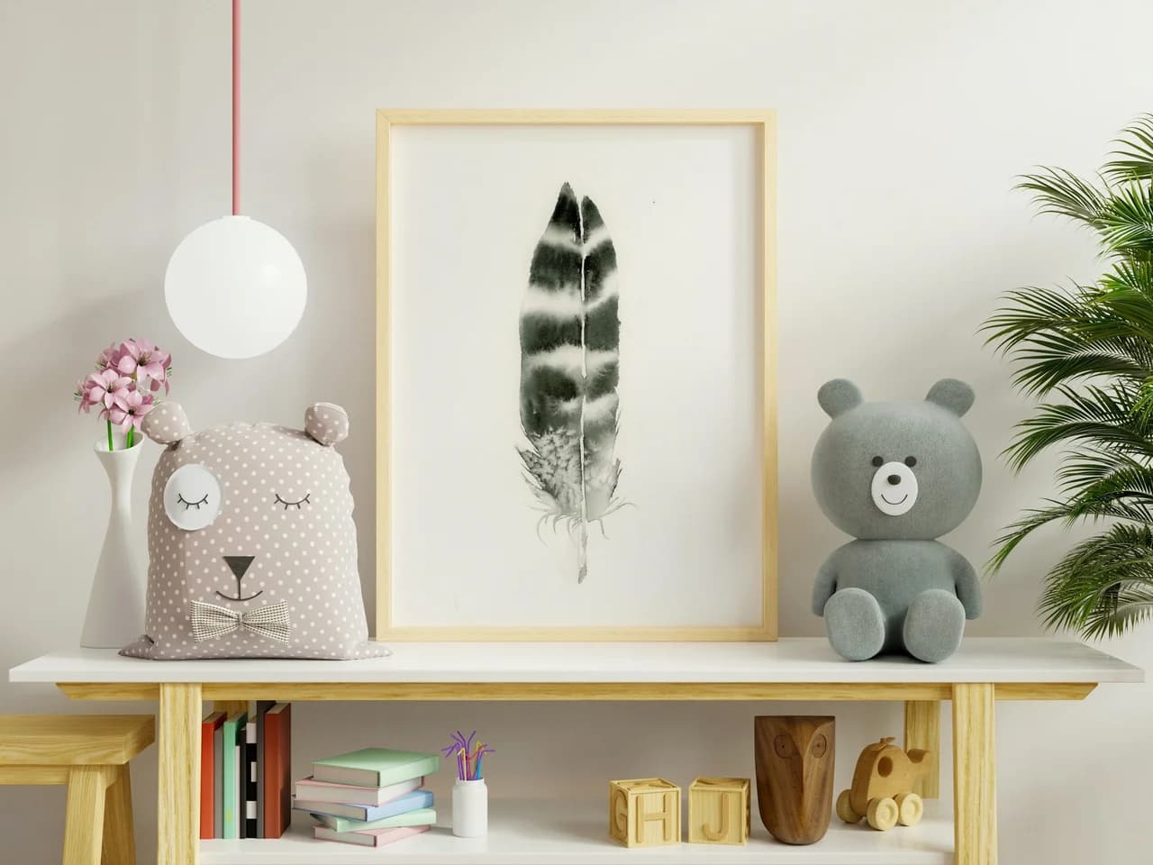 Hawk shown in a room setting
