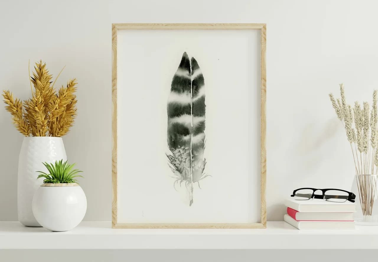Hawk shown in a room setting