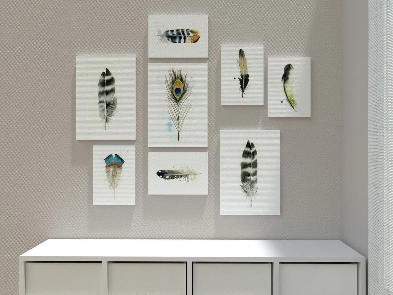 Hawk shown in a room setting