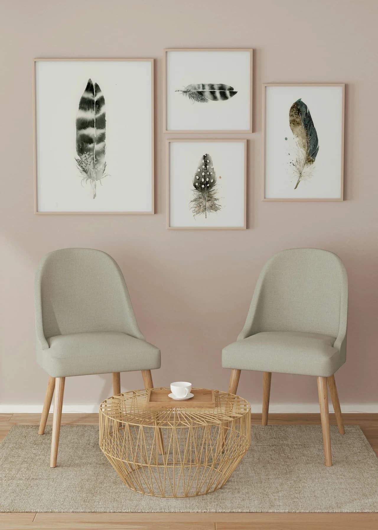 Hawk shown in a room setting
