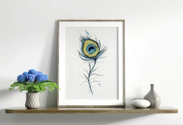 Peacock shown in a room setting