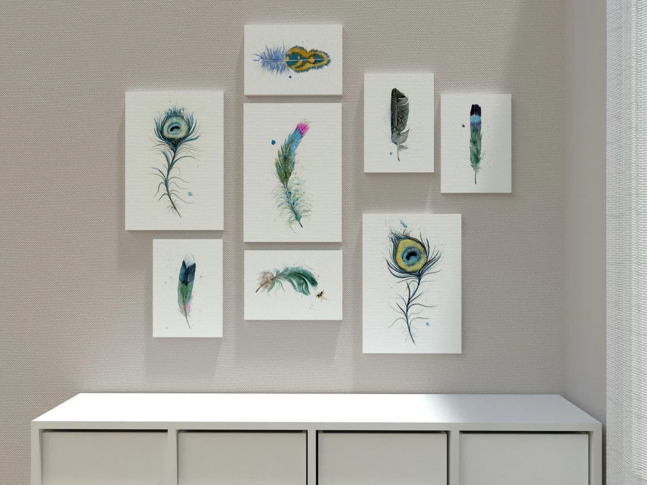 Peacock shown in a room setting