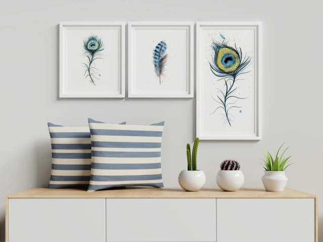 Peacock shown in a room setting