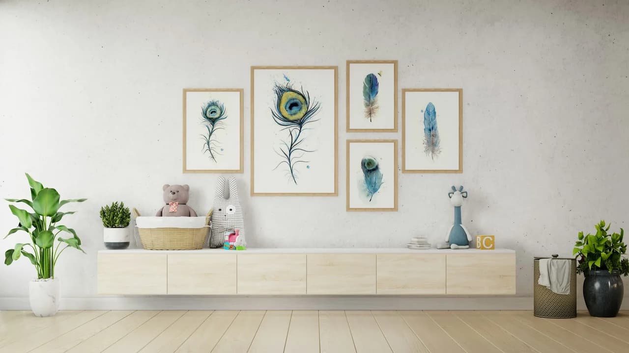 Peacock shown in a room setting