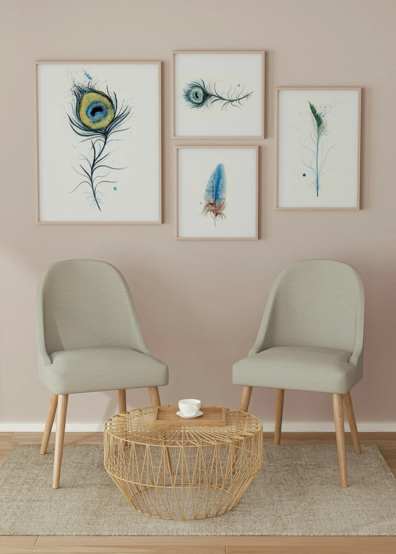 Peacock shown in a room setting