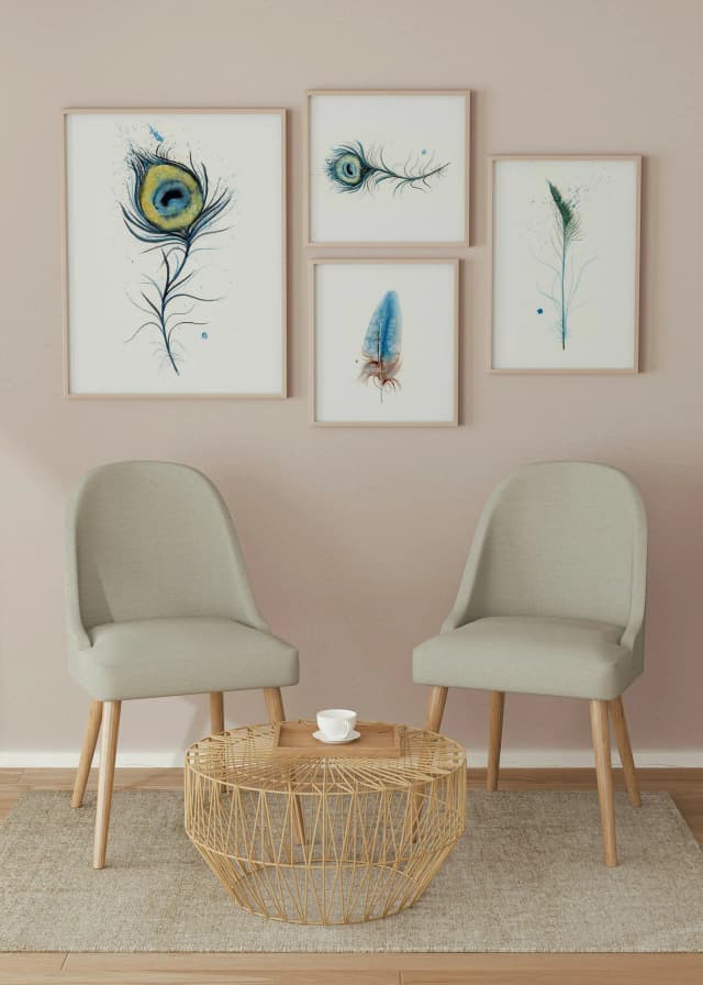 Peacock shown in a room setting
