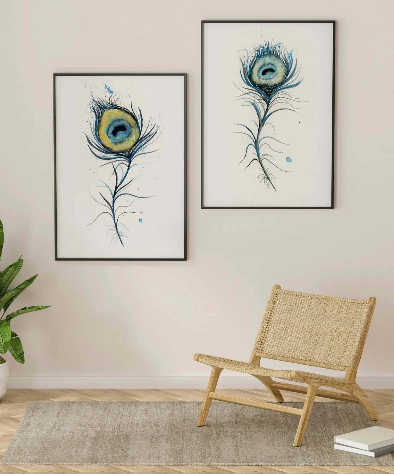 Peacock shown in a room setting