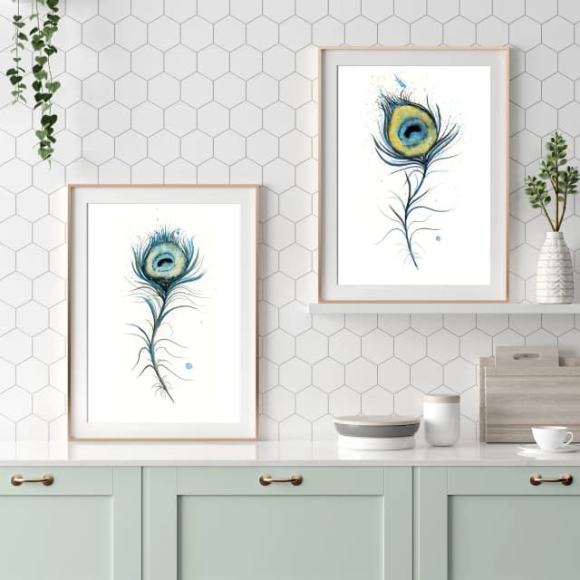 Peacock shown in a room setting