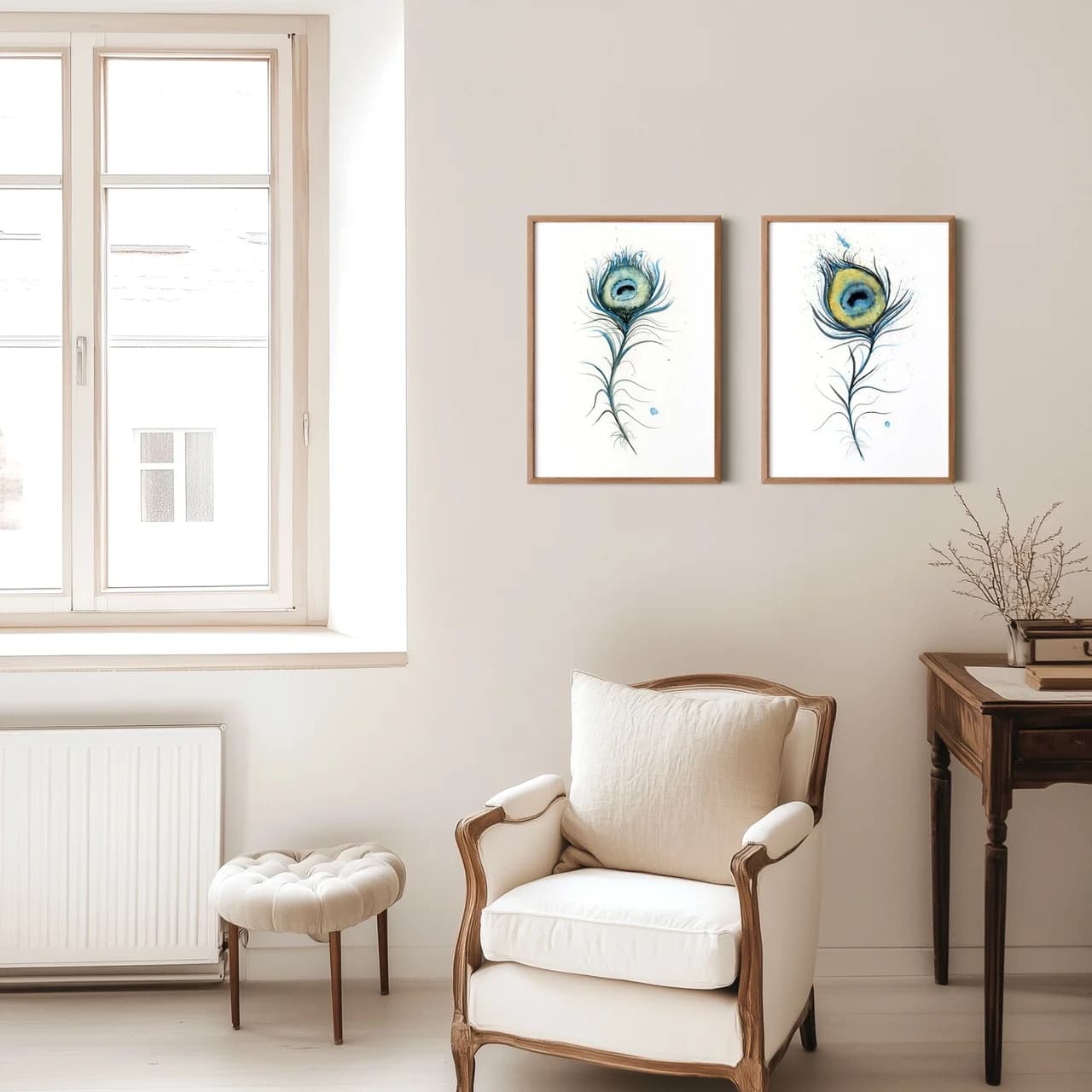 Peacock shown in a room setting