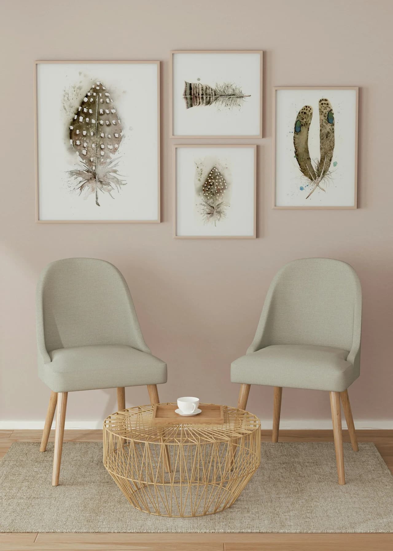 Guinea Fowl shown in a room setting