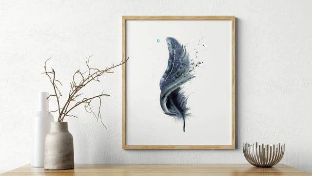 Raven shown in a room setting
