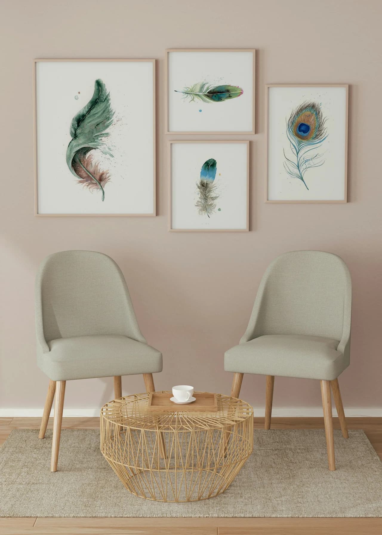 Peacock shown in a room setting