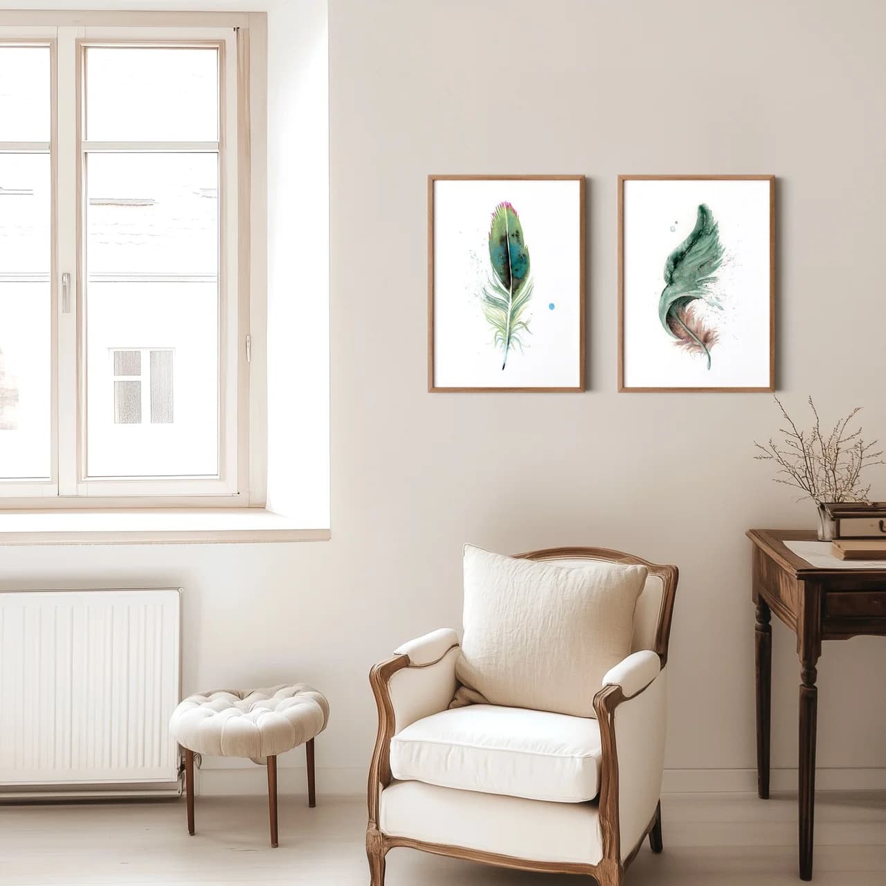 Peacock shown in a room setting