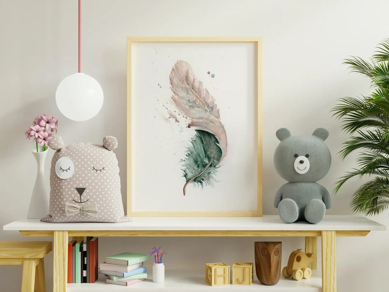 Duck shown in a room setting