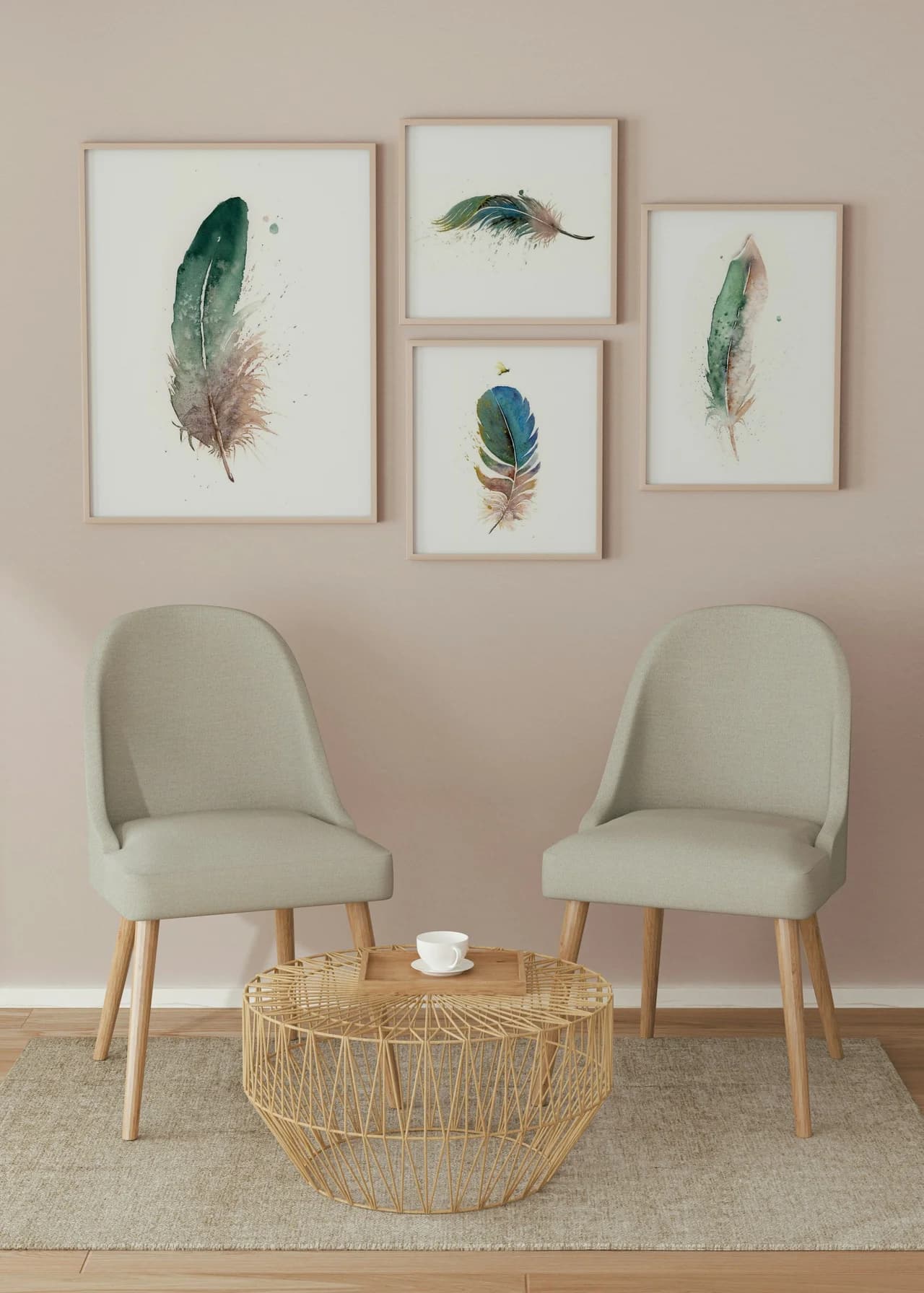Great Blue Heron shown in a room setting