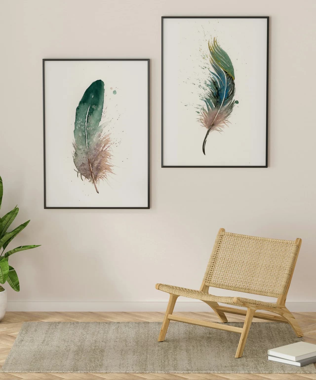 Great Blue Heron shown in a room setting