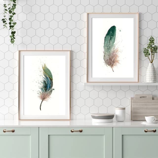 Great Blue Heron shown in a room setting