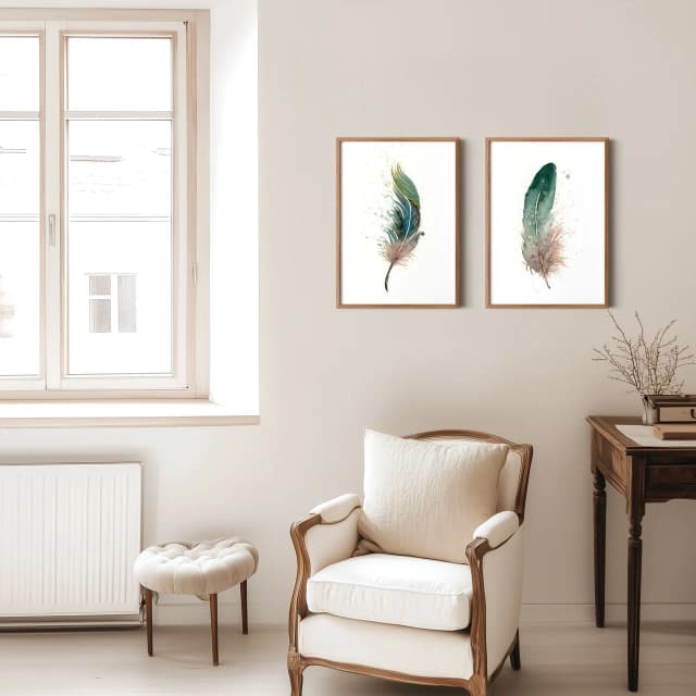 Great Blue Heron shown in a room setting