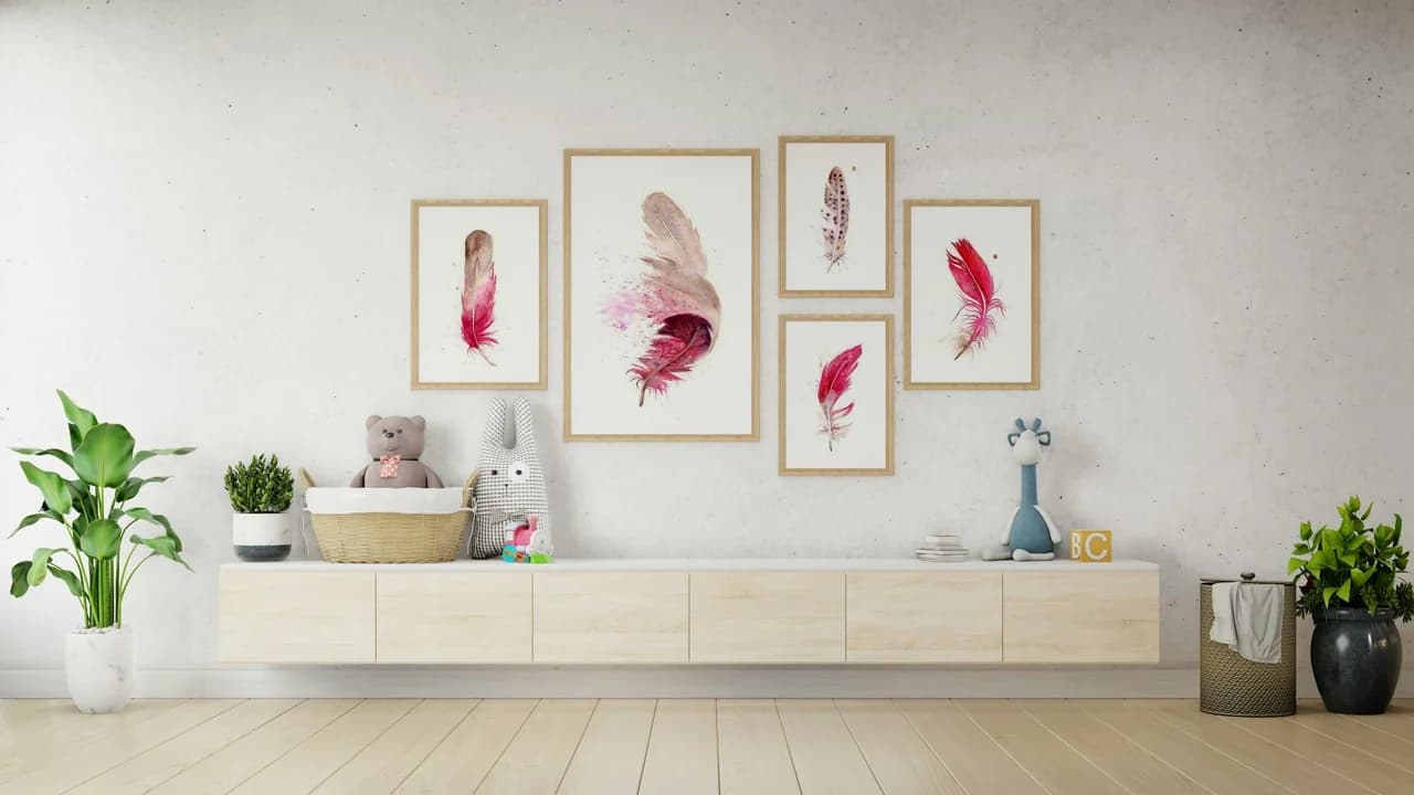 Female Cardinal shown in a room setting