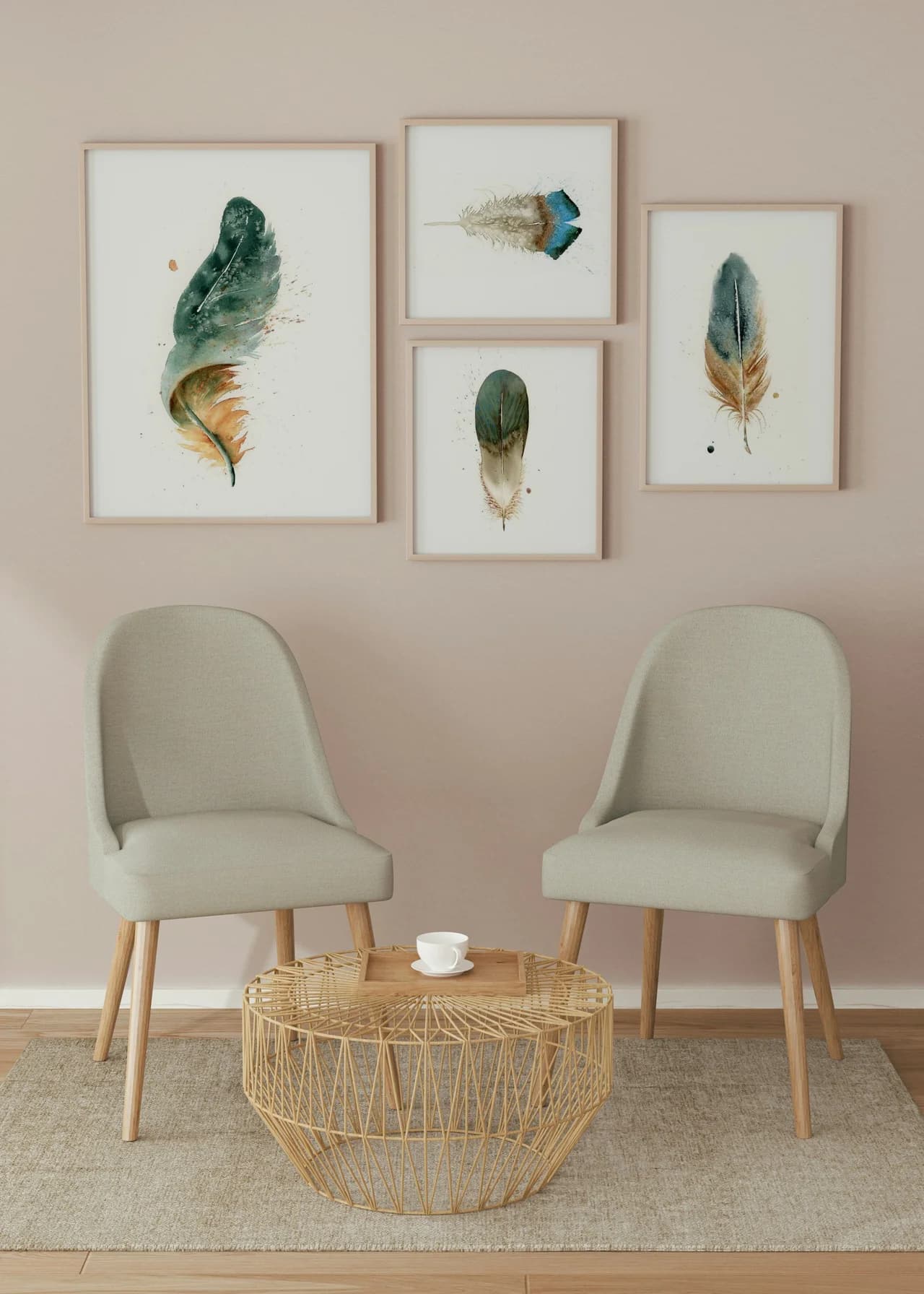 Green Macaw shown in a room setting