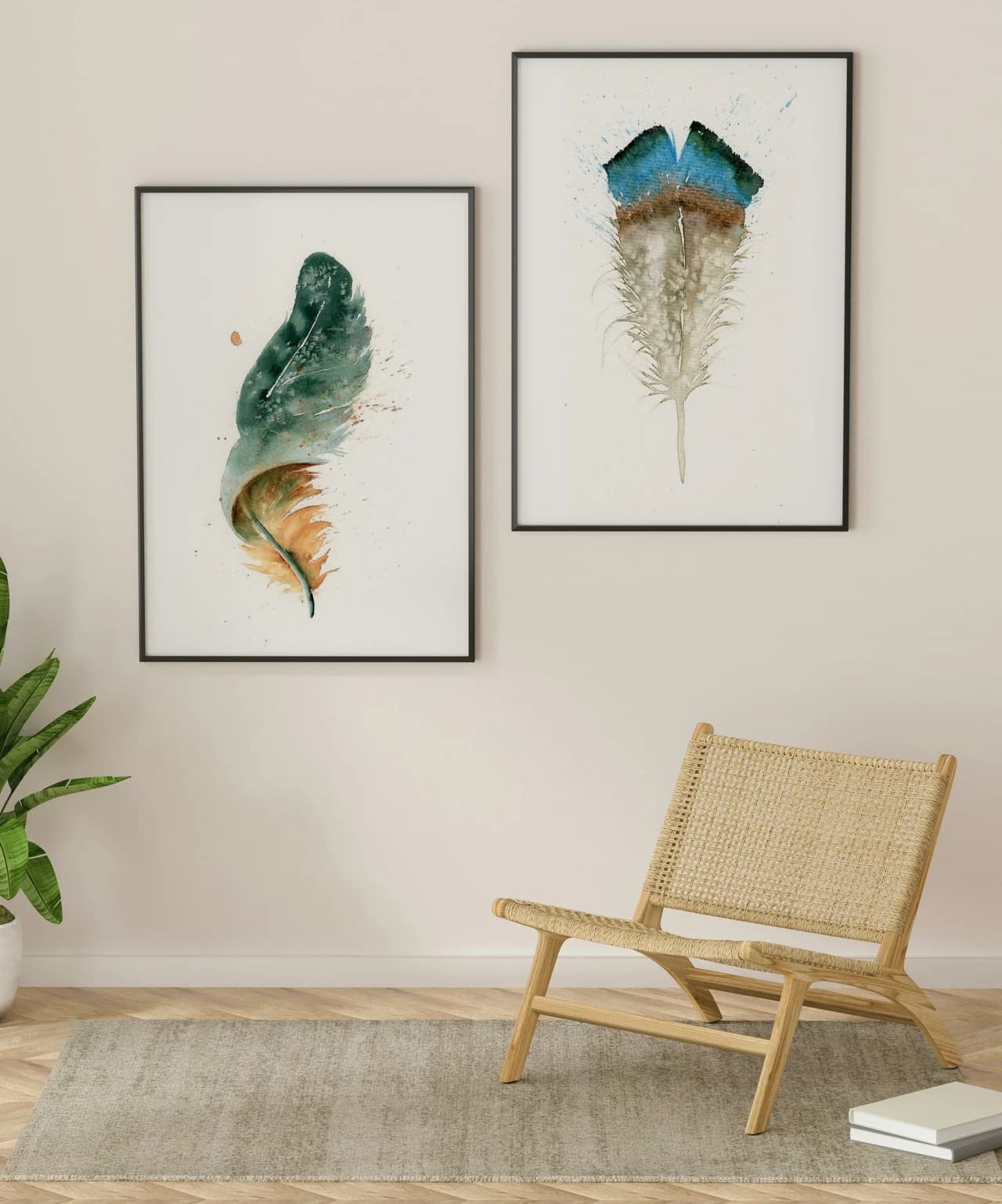 Green Macaw shown in a room setting