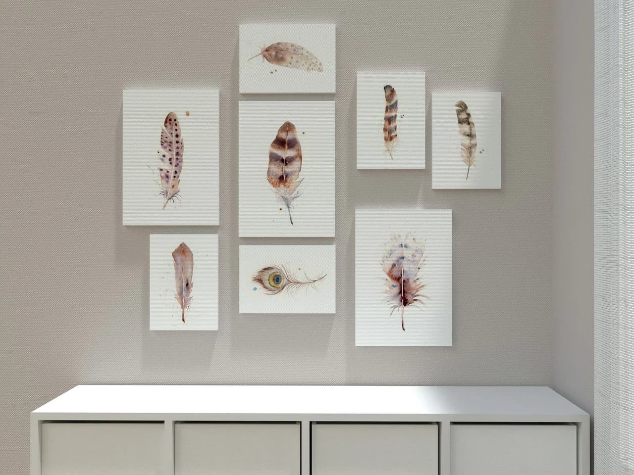 American Kestrel shown in a room setting
