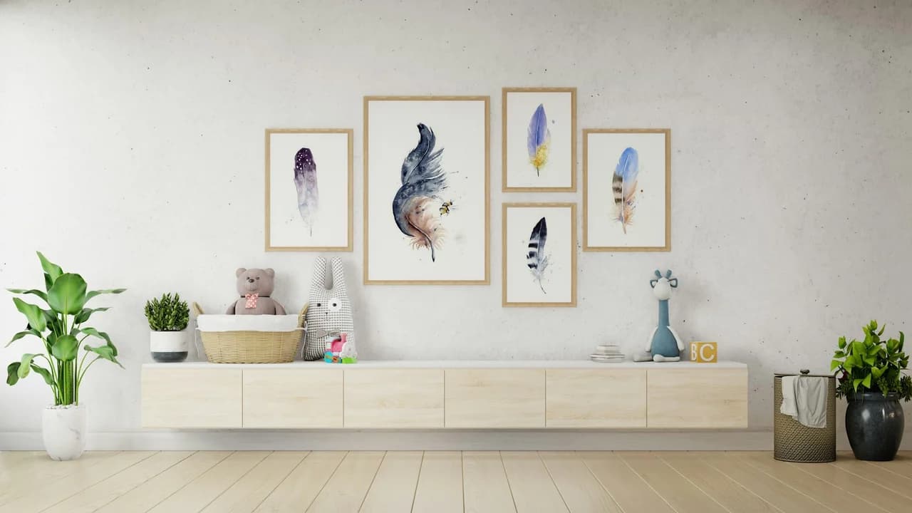Common Grackle shown in a room setting