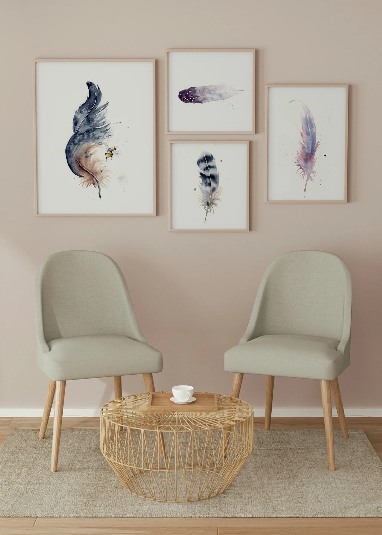 Common Grackle shown in a room setting