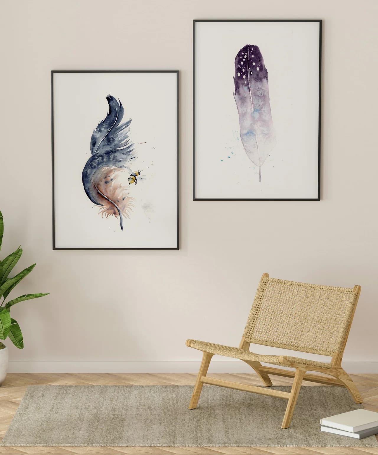Common Grackle shown in a room setting