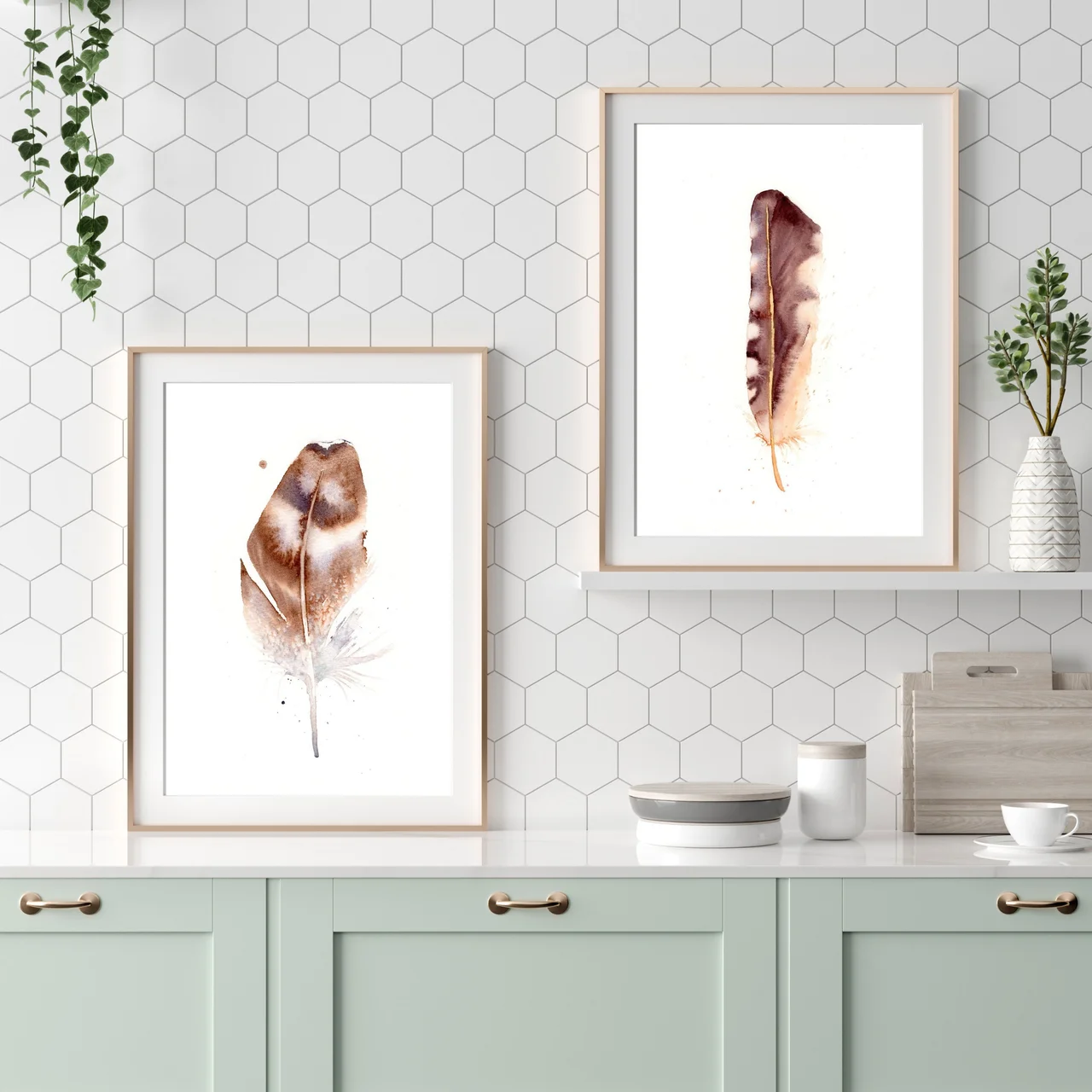 Barn Owl shown in a room setting