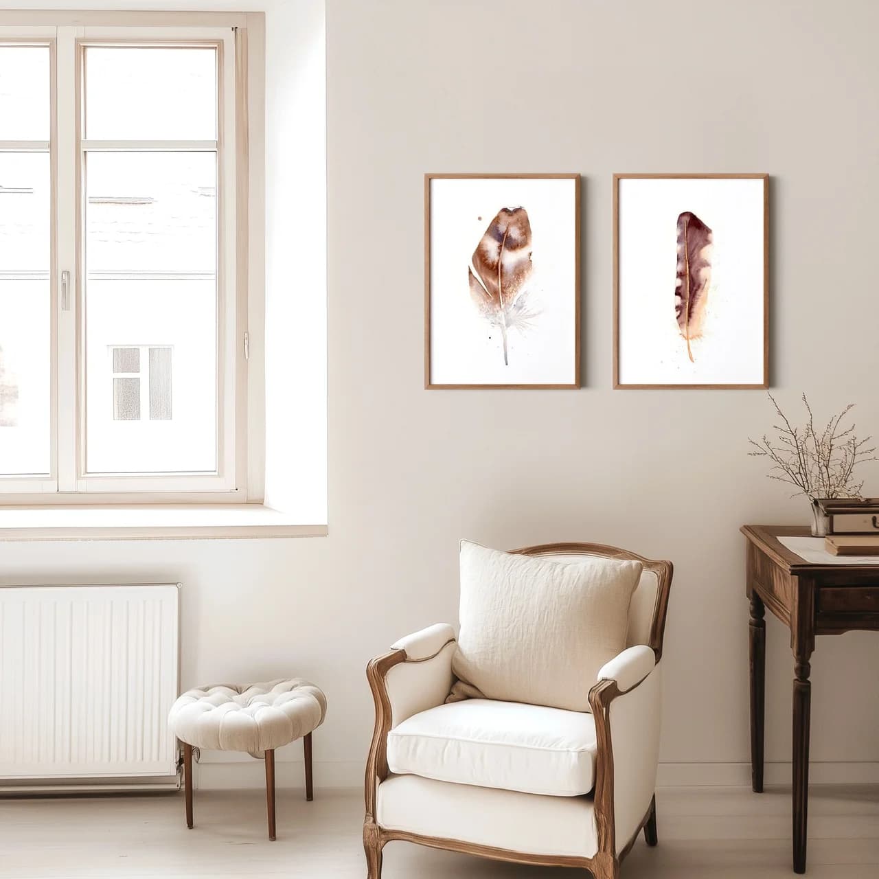 Barn Owl shown in a room setting