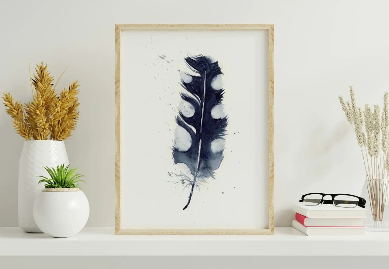 Pied Crow shown in a room setting