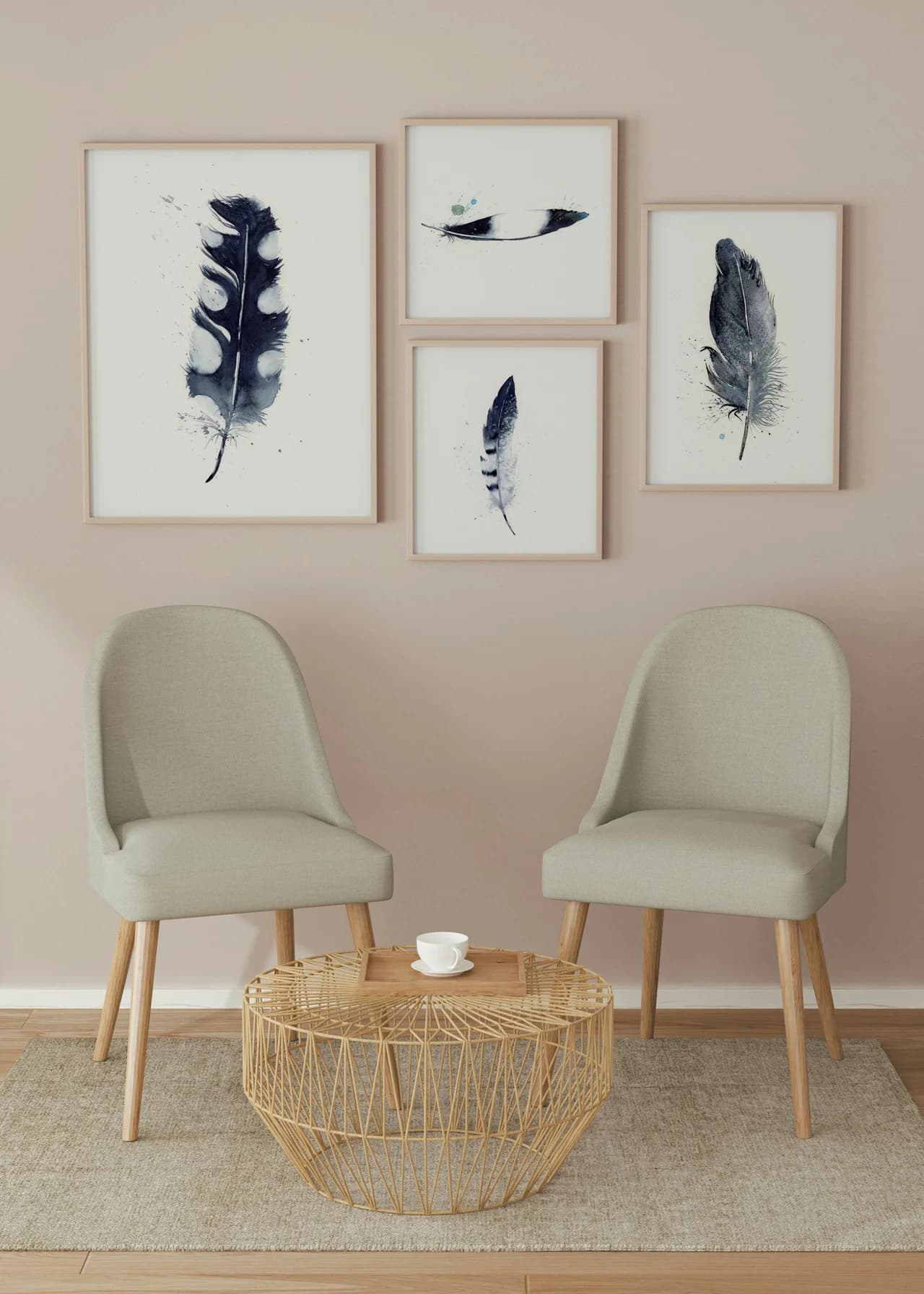 Pied Crow shown in a room setting