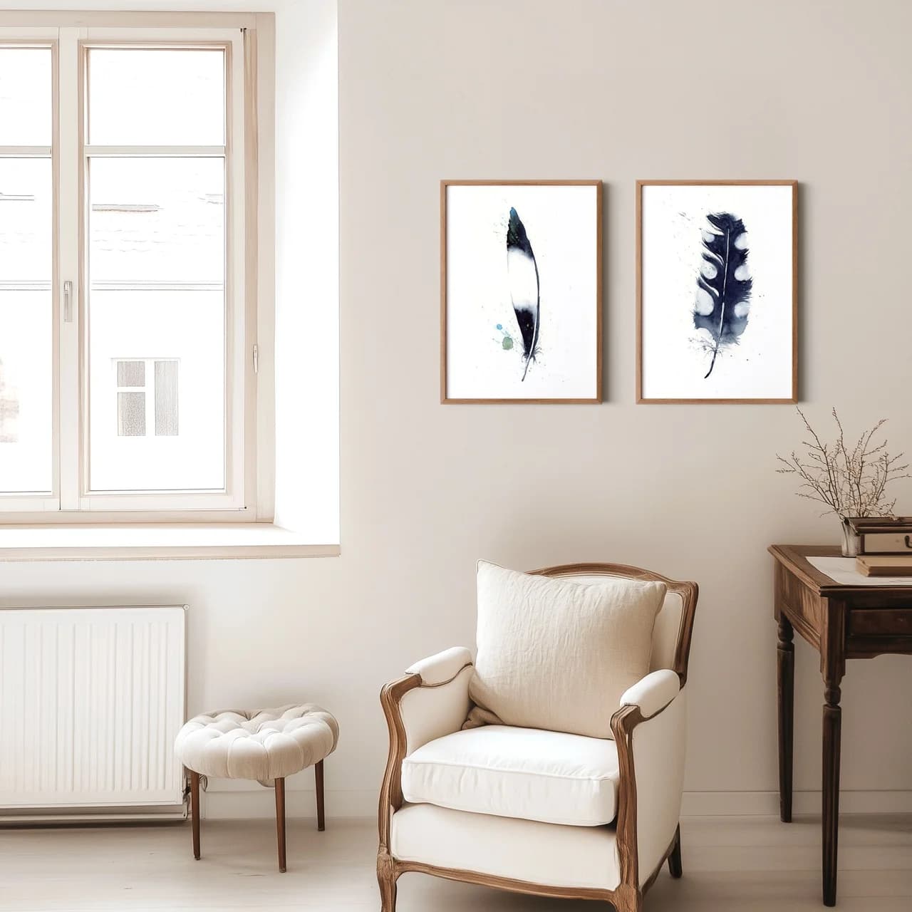 Pied Crow shown in a room setting