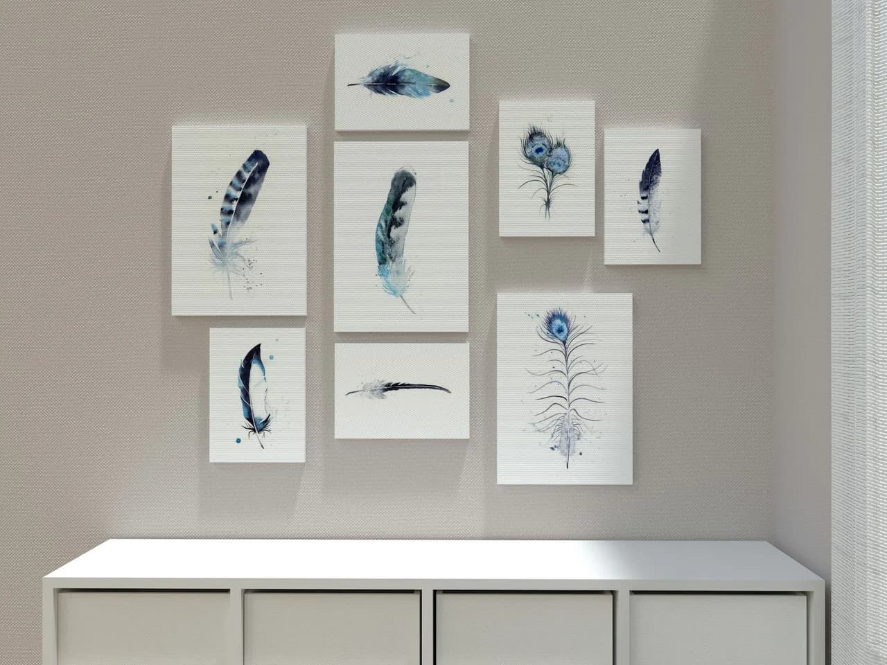 Peacock shown in a room setting
