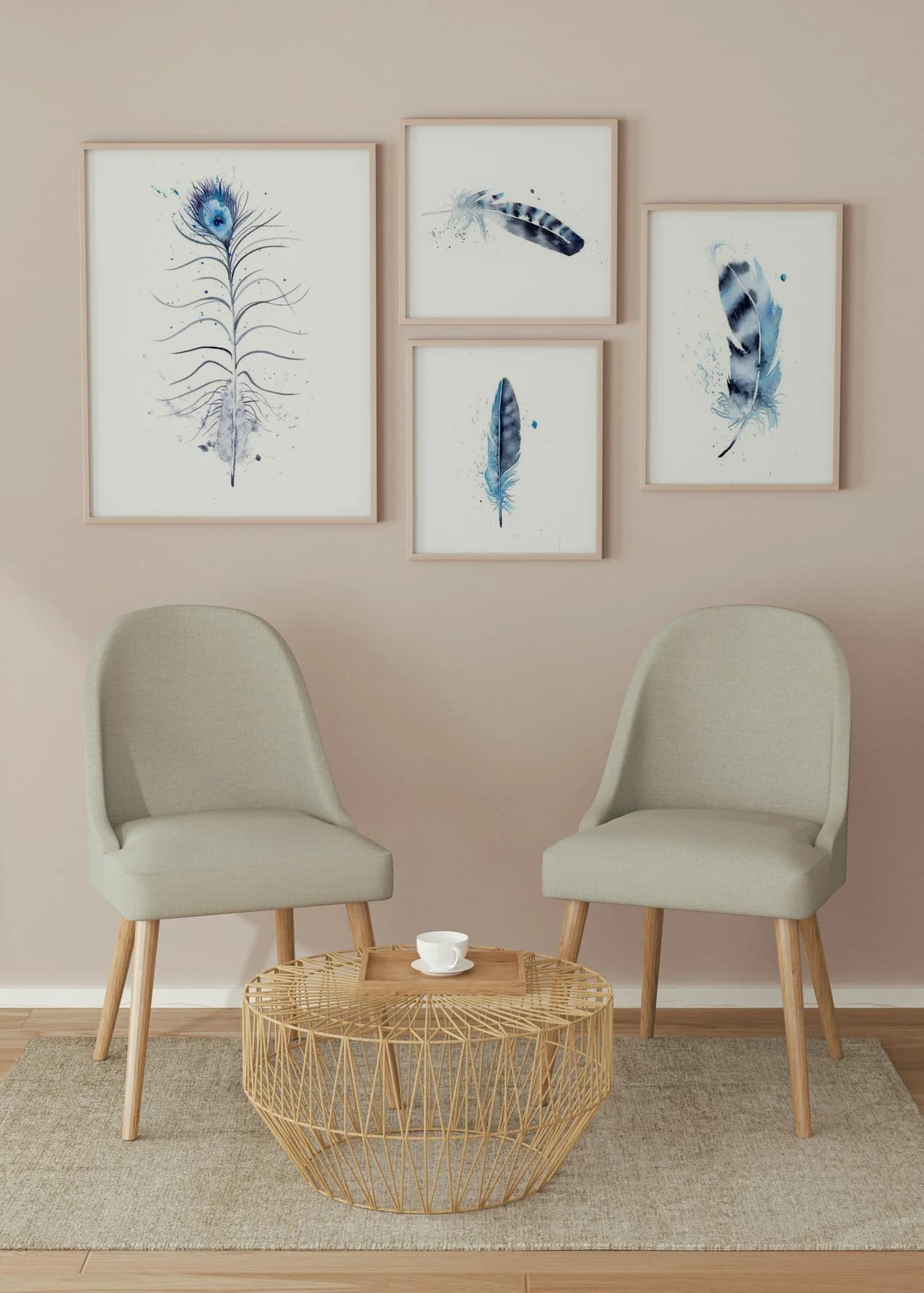 Peacock shown in a room setting