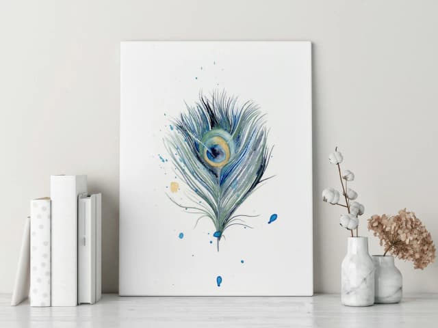 Peacock shown in a room setting