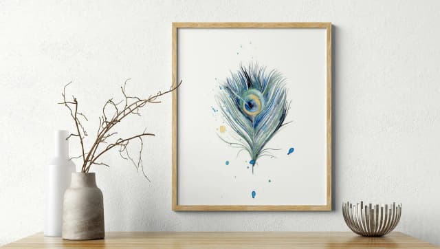 Peacock shown in a room setting