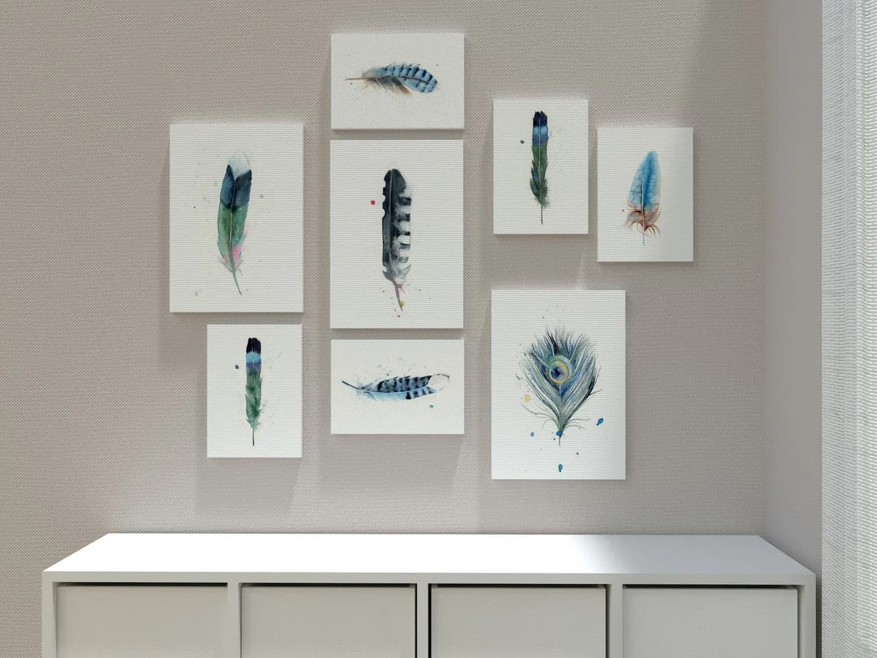 Peacock shown in a room setting