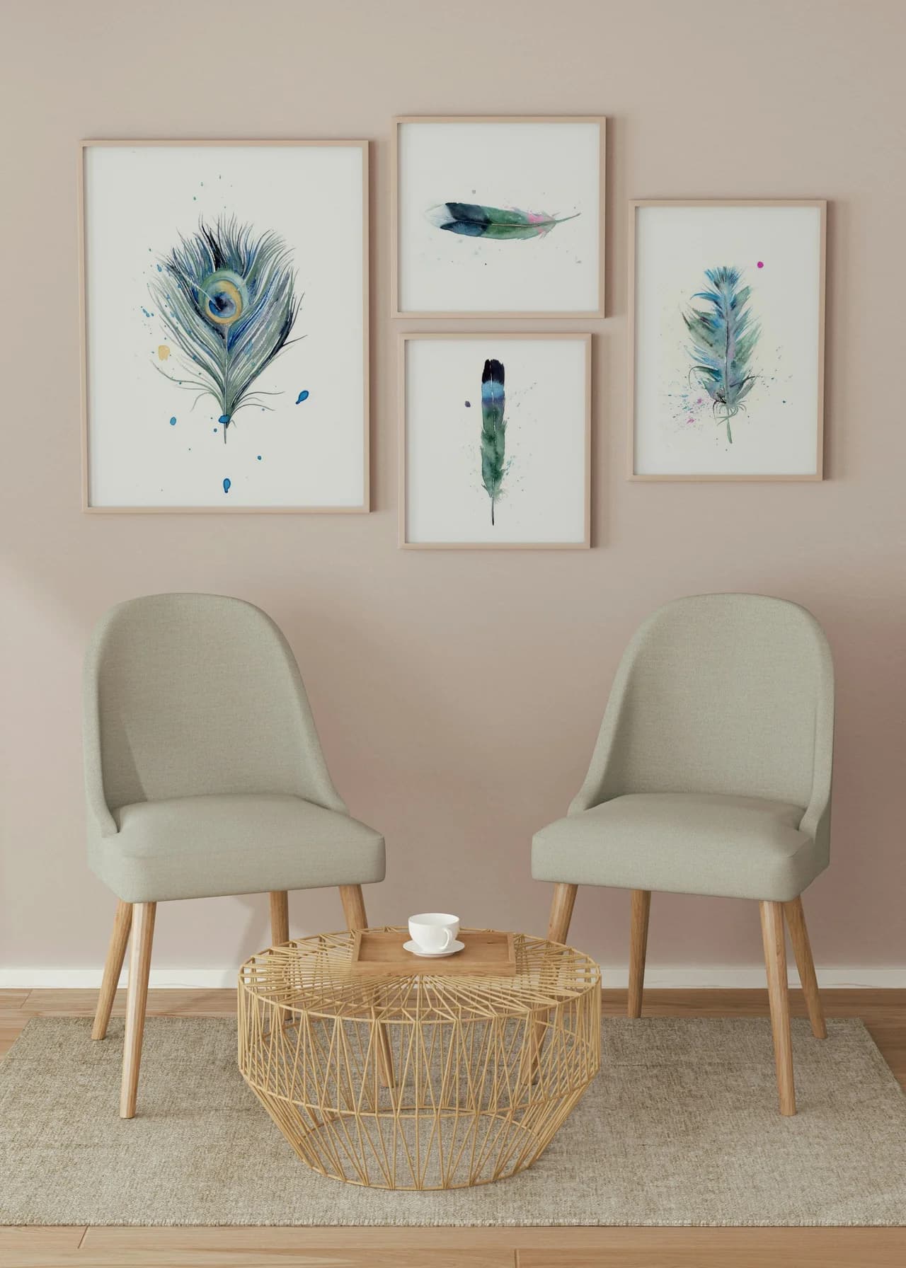 Peacock shown in a room setting