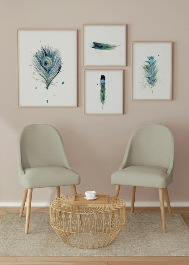 Peacock shown in a room setting