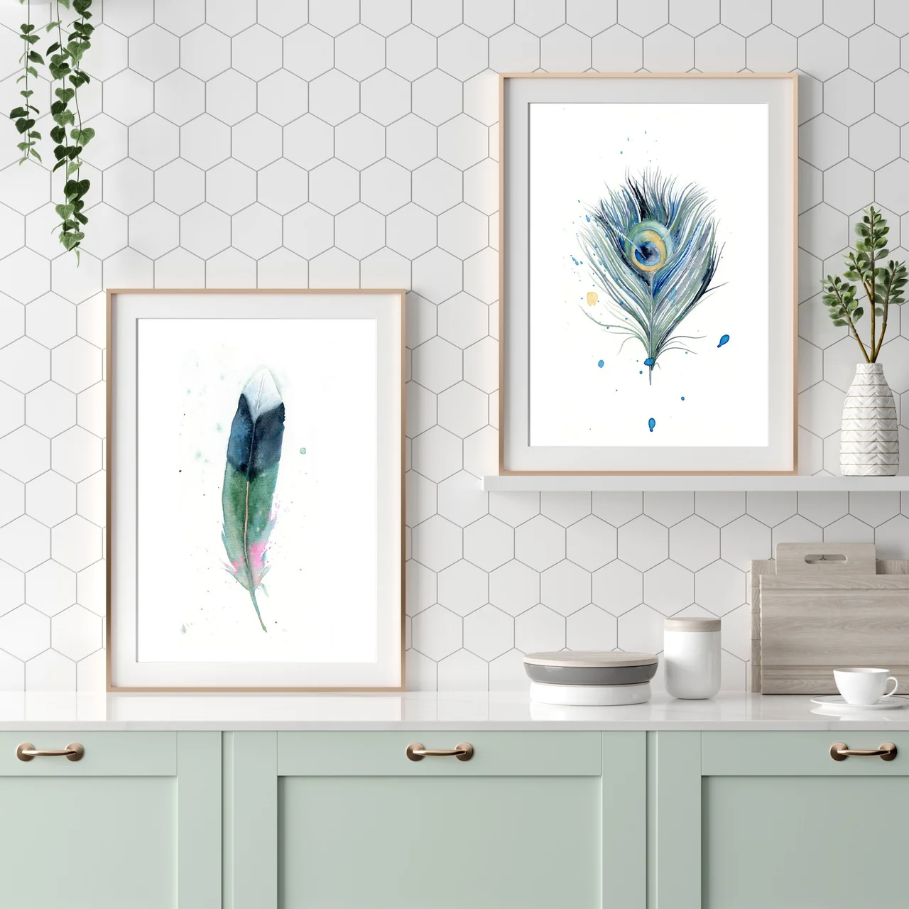 Peacock shown in a room setting
