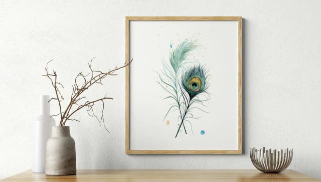 Peacock shown in a room setting