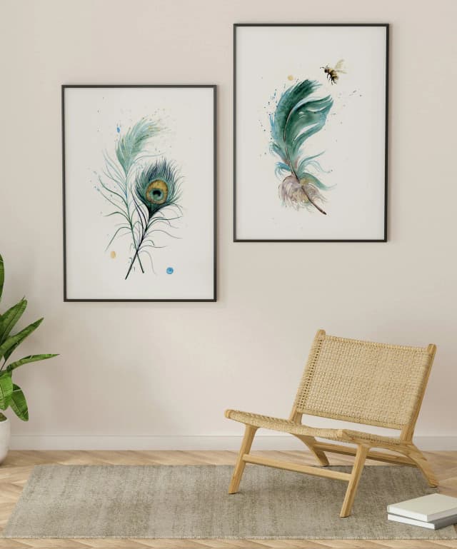 Peacock shown in a room setting