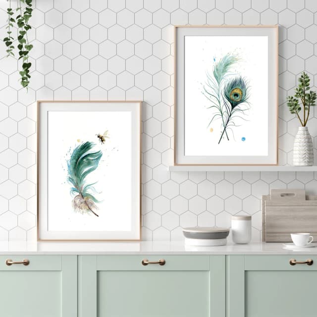 Peacock shown in a room setting