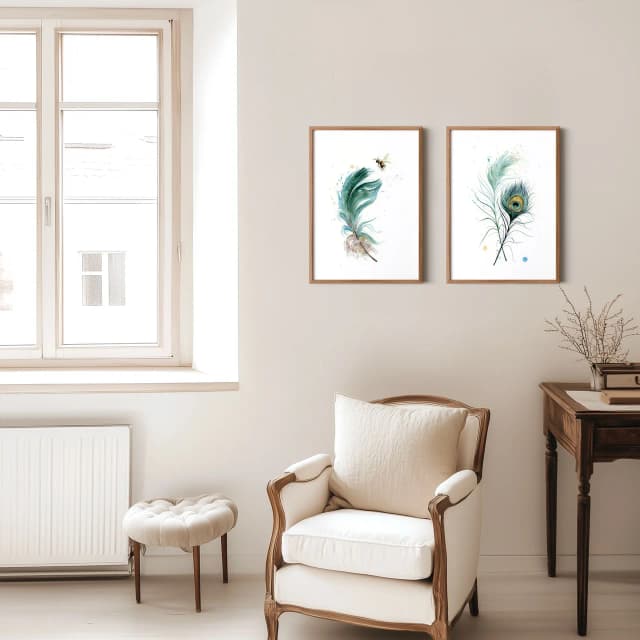 Peacock shown in a room setting
