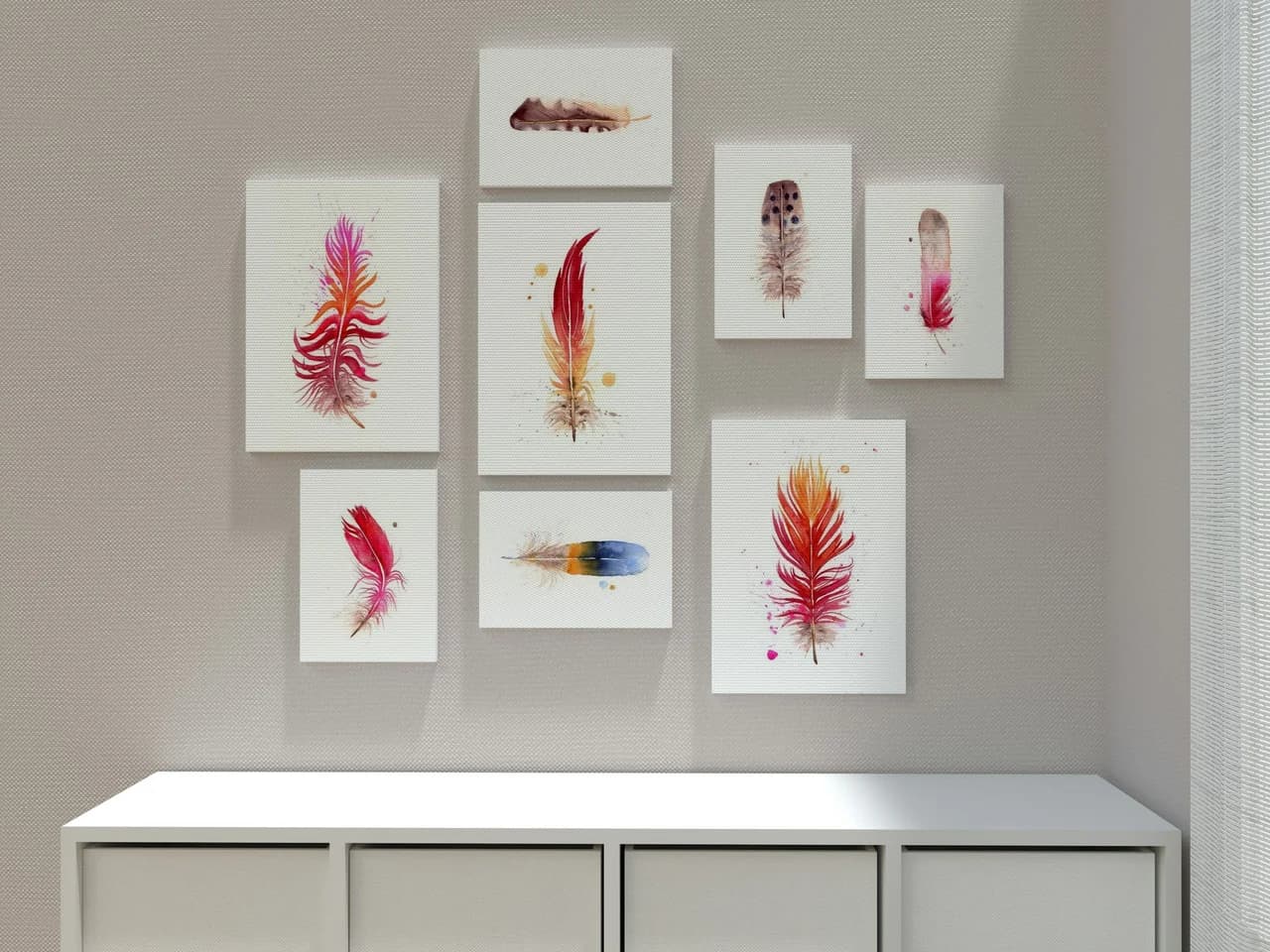Scarlet Macaw shown in a room setting
